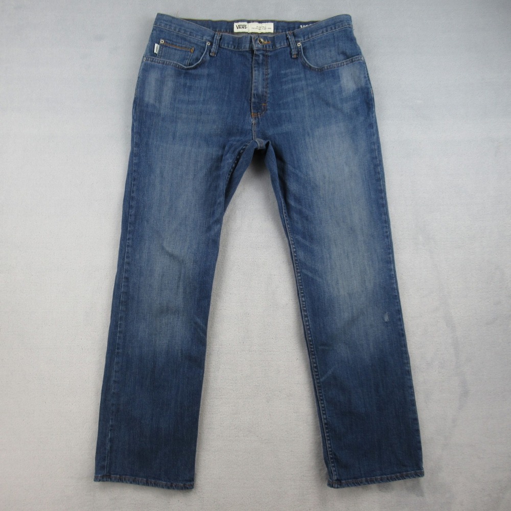 Vans V66 Slim Fit Blue Denim Jeans Mens 36x30 VN000K4FAHU Skater Streetwear